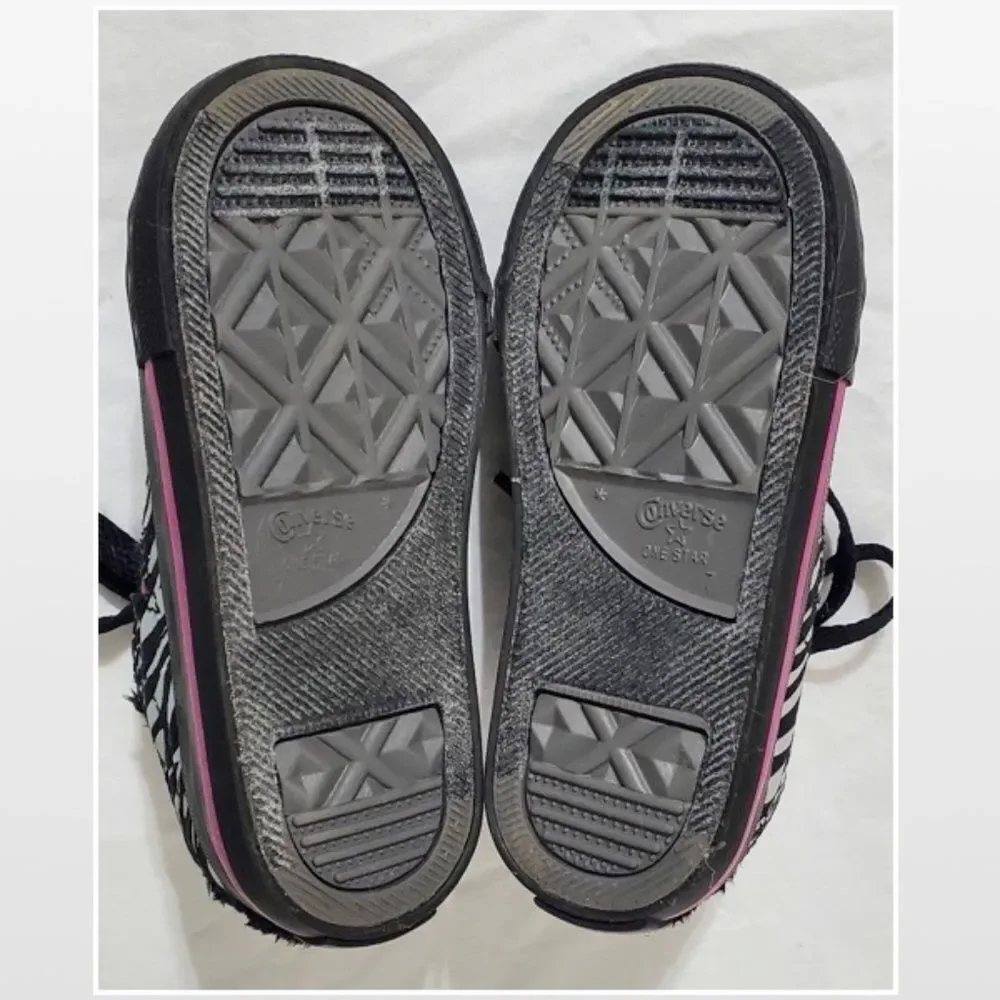 Converse One Star Suave Zebra Print Infant Toddle Girl Size 7 Shoes